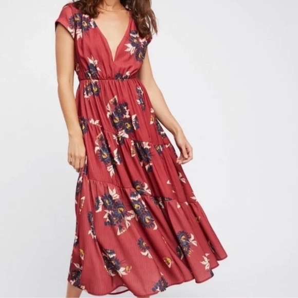Free People ‘All I Got’ maxi dress with asymmetrical tiers, size 2 - Picture 3 of 11